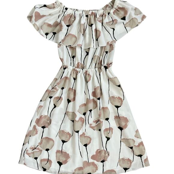 Aritzia‎ Wilfred Off-The-Shoulder Hosta Dress in Oak/Prima Floral Size XXS - Picture 4 of 10